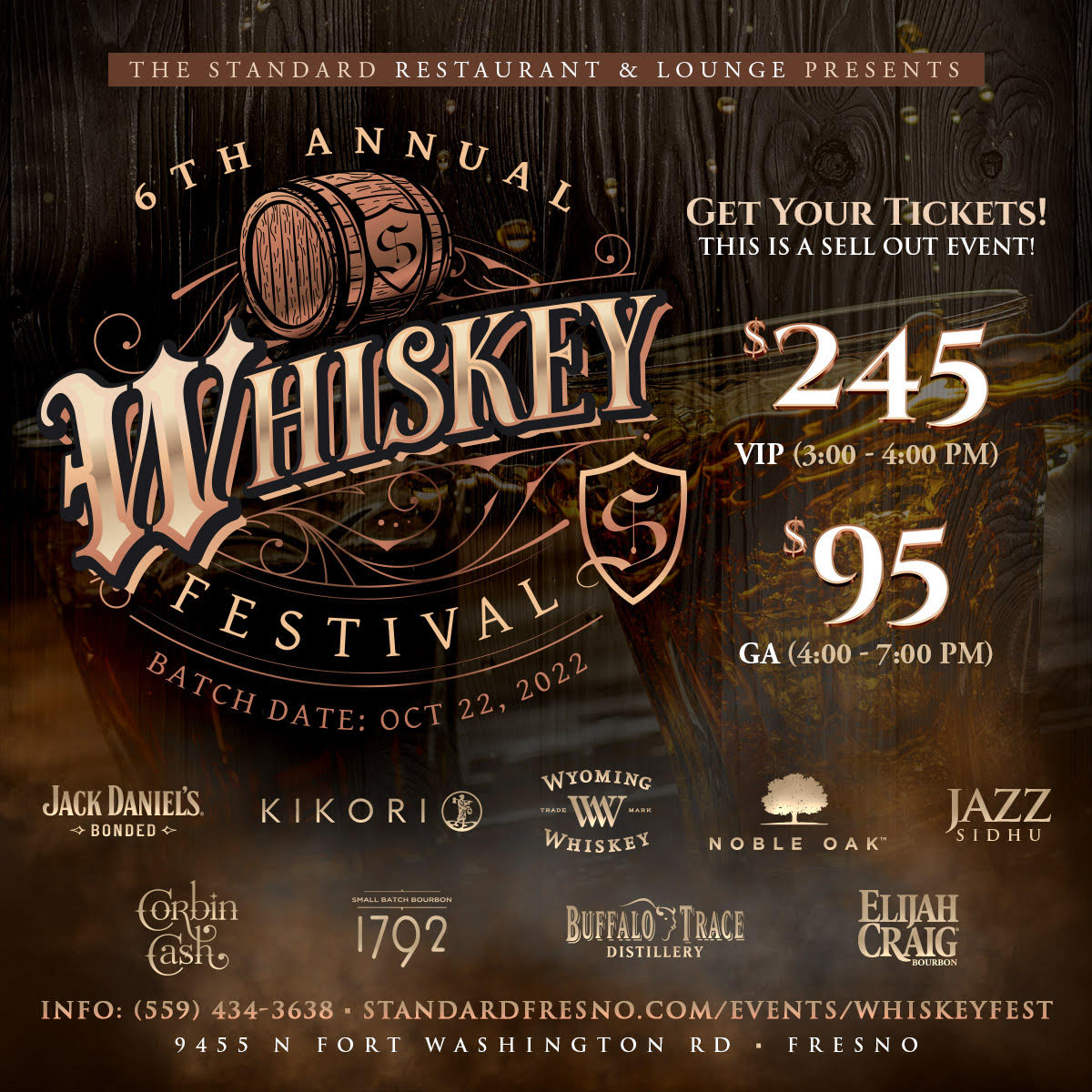 2022 Fresno Whiskey Festival The Standard Restaurant & Lounge
